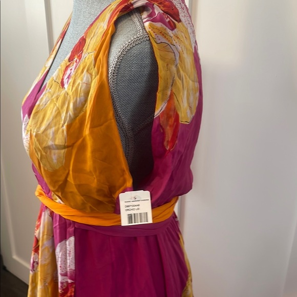 Diane Von Furstenberg Pink and Orange Floral Dress - Picture 5 of 8